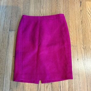 J.Crew Wool Blend Pencil Skirt Women’s 10 Hot Pink Zip Barbie Elle Woods Preppy